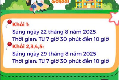 THÔNG BÁO THỜI GIAN TỰU TRƯỜNG