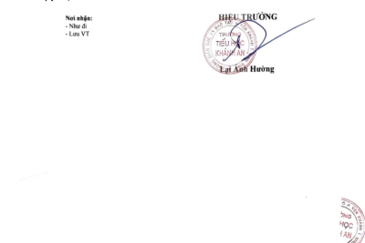 Quyết định chỉ định thầu nhà thầu gói thầu: Mua sắm đồ dùng, thiết bị giảng dạy năm 2023 cho trường tiểu học Khánh An